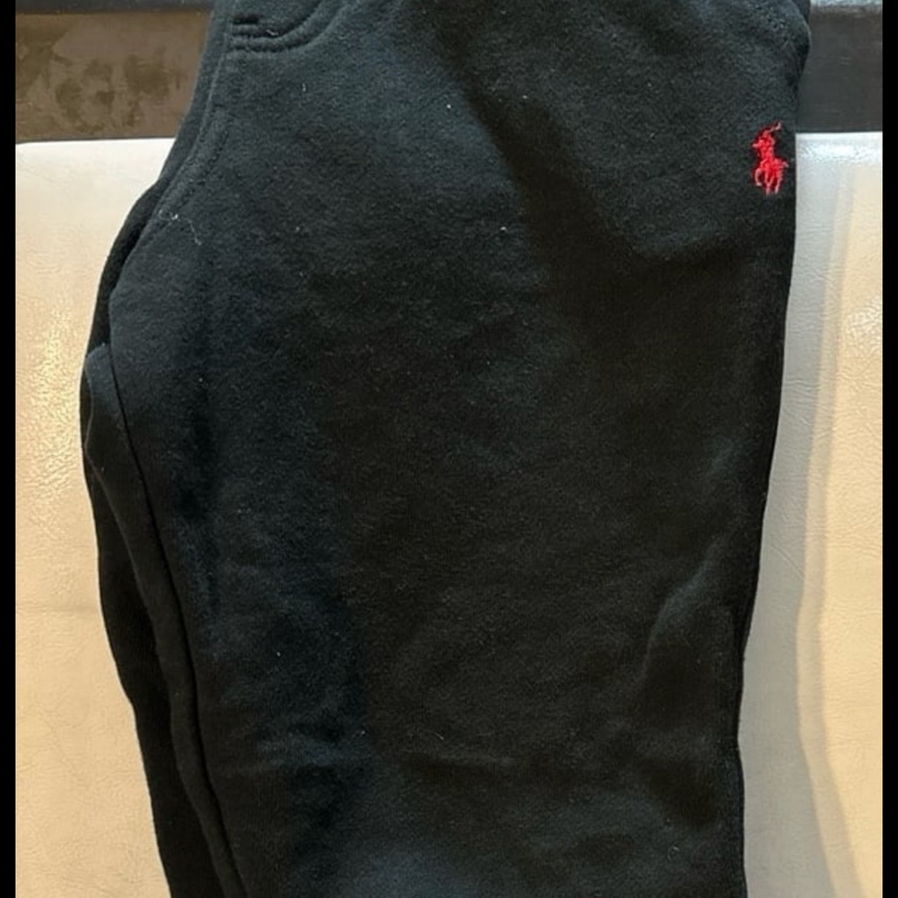 Kids Polo Ralph Lauren black sweat pants, size 7